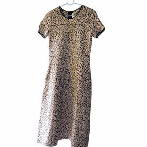 Michael Kors Botanical Jacquard Metallic Dress size M